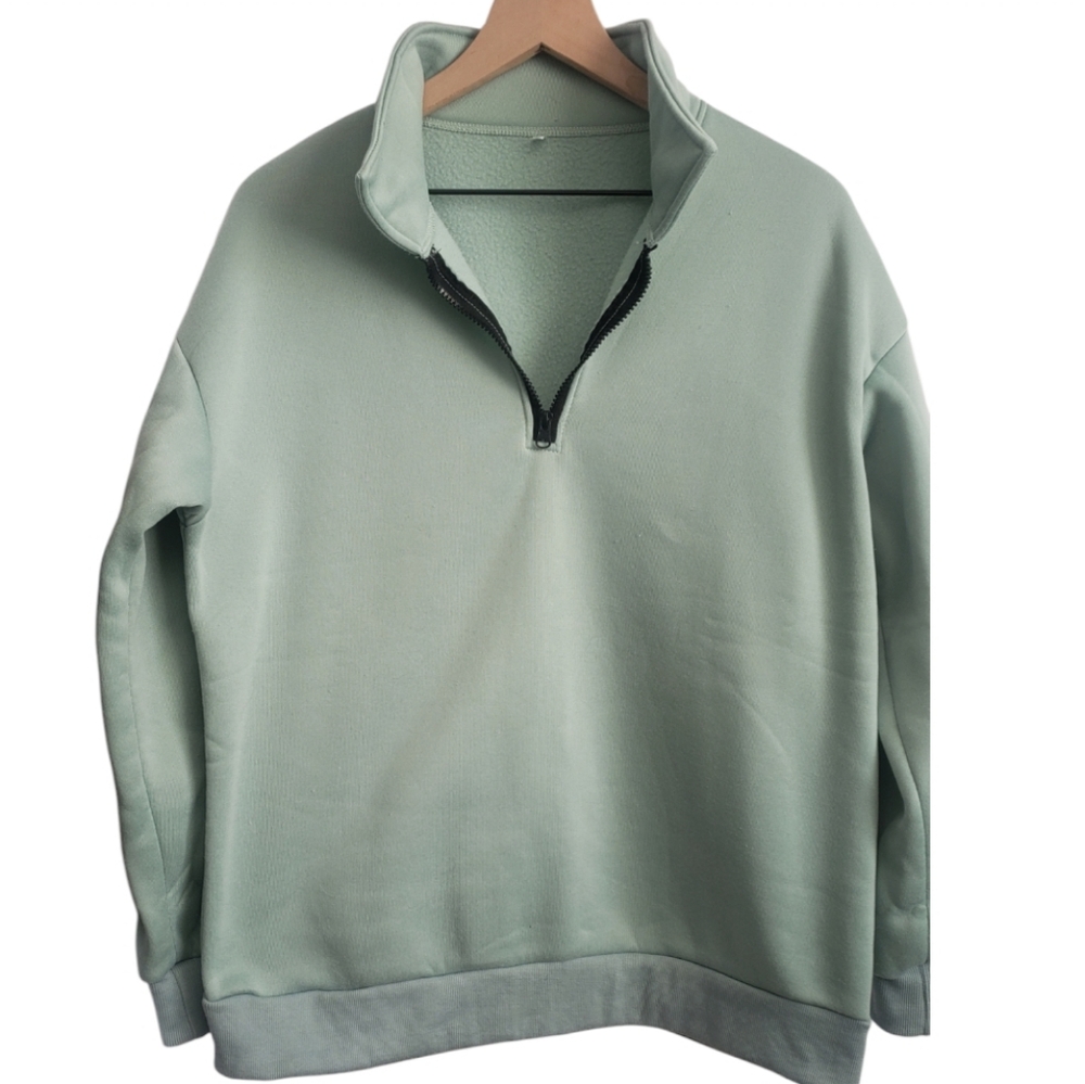 Half Zip Pullover Woman's Sweatshirt - Size L